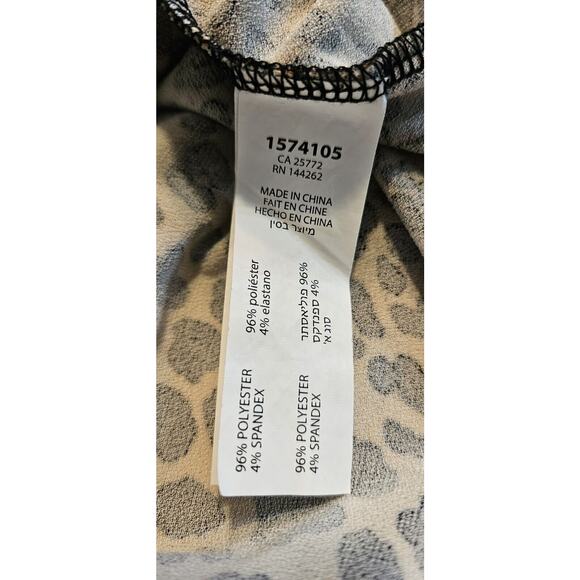 Dex Womens 1X Top Leopard Print Button Down Scoop Neck Balloon Sleeves - Picture 7 of 8